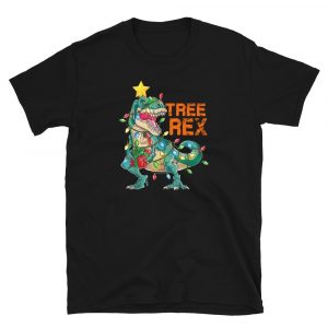 Christmas Dinosaur Tree Rex Pajamas Men Boys Kids Xmas Gifts Short-Sleeve Unisex T-Shirt