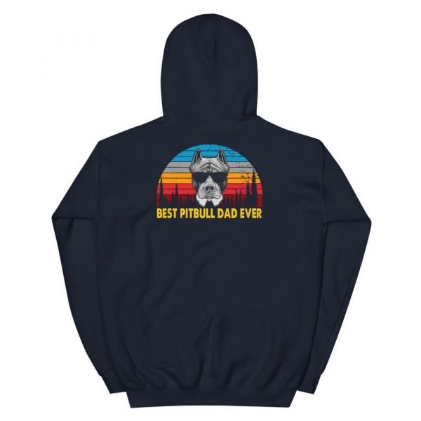 Vintage Best Pitbull Dad Ever Shirt Funny Dog Daddy T-shirt Retro Sunrise Pitties Dogs Owner Sun Glasses Tee Father’s Day Gift Ideas Unisex Hoodie