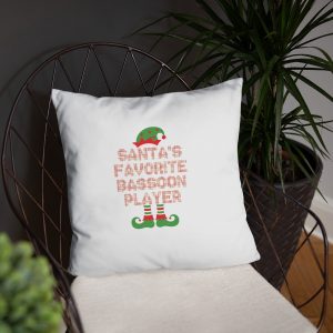 Santa's Favorite Bassoon Player Funny Christmas Gift Basic Pillow