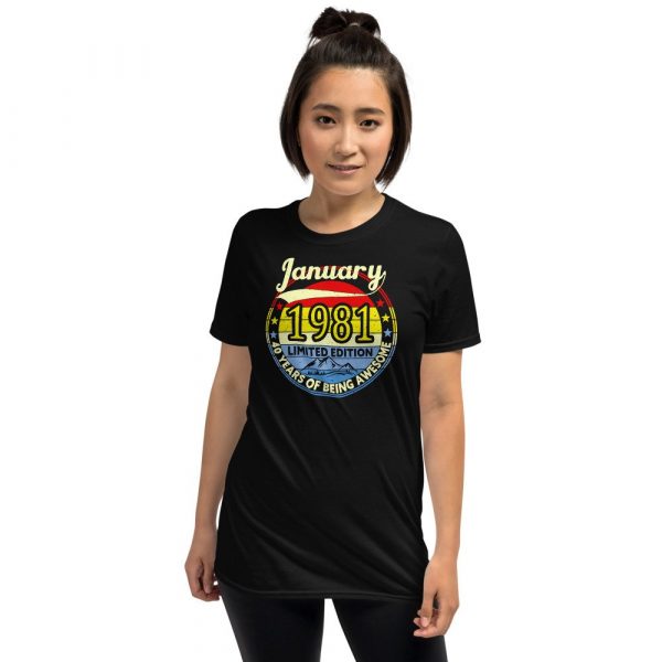 Vintage Retro January 1981 40th Birthday Gift 40 Years Old Short-Sleeve Unisex T-Shirt