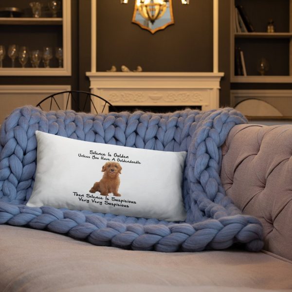 Silence Is Golden Unless You Have A Goldendoodle Funny Basic Pillow