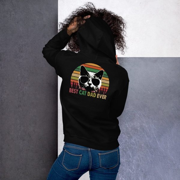 Best Cat Dad Ever Vintage Retro Cat Father's day Unisex Hoodie