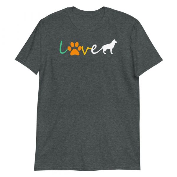 Love Blue Heeler Gift Red Australian Cattle Dog Paw Print Short-Sleeve Unisex T-Shirt
