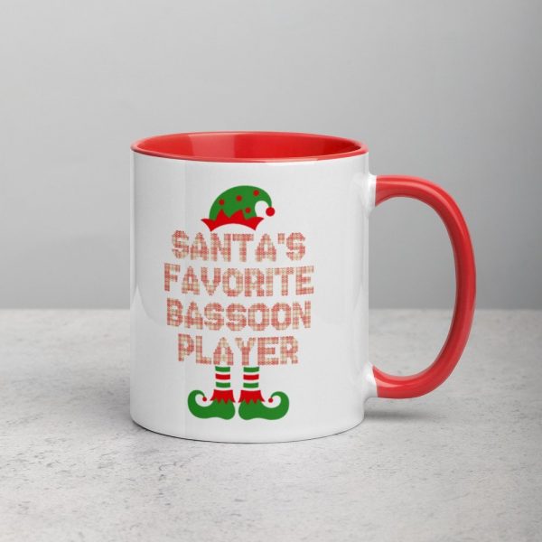 Santa's Favorite Bassoon Player Funny Christmas Gift Mug with Color Inside