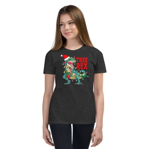 Christmas Dinosaur Tree Rex Pajamas , Tree Rex, T-Rex , Xmas Gifts Youth Short Sleeve T-Shirt