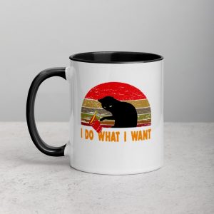 I Do What I Want cat lover Mug with Color Inside