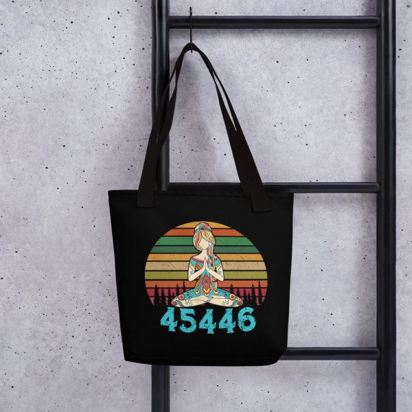 45446 Beige AF 45% against 45 Yoga Namaste Tote bag