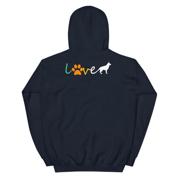Love Blue Heeler Gift Red Australian Cattle Dog Paw Print Unisex Hoodie