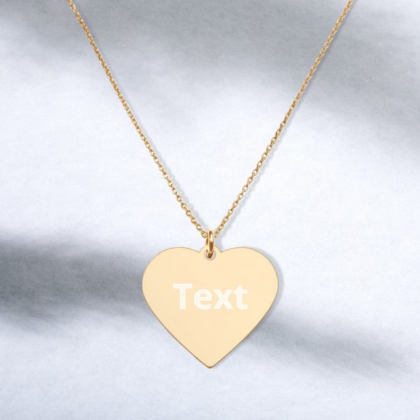 Customized Engraved Silver Heart Necklace Necklace Customized Name Engraved Silver Heart Necklace