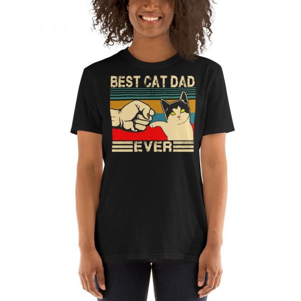 Best Cat Dad Ever  Funny Cat Daddy Father Day Gift Short-Sleeve Unisex T-Shirt