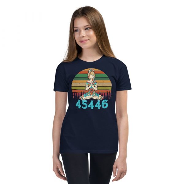 45446 Beige AF 45% against 45 Yoga Namaste Youth Short Sleeve T-Shirt