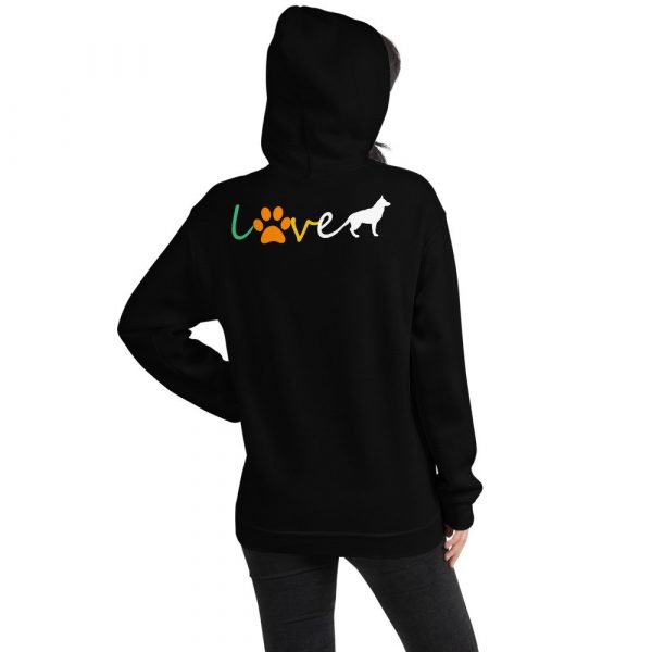 Love Blue Heeler Gift Red Australian Cattle Dog Paw Print Unisex Hoodie