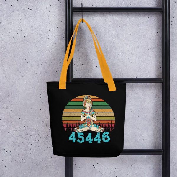 45446 Beige AF 45% against 45 Yoga Namaste Tote bag
