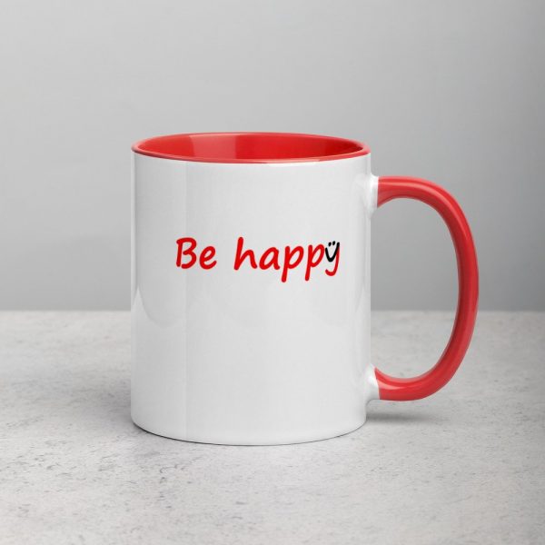 Be Happy Smiley Mug with Color Inside
