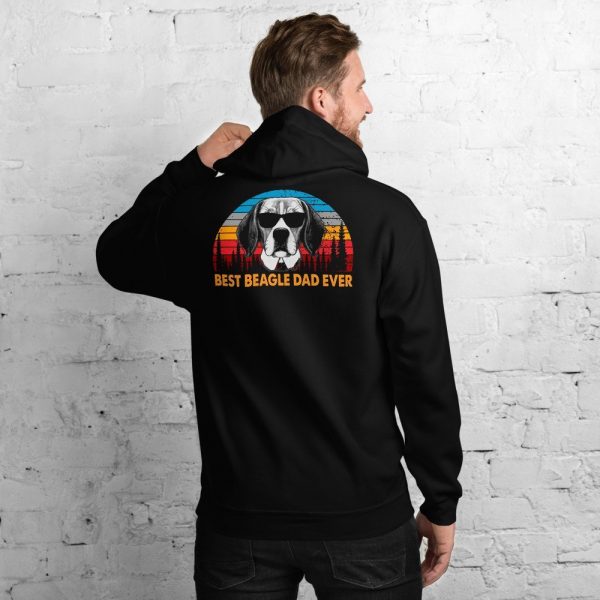 Vintage Best Beagle Dad Ever Shirt Funny Dog Daddy T-shirt Retro Sunrise Dogs Owner Sun Glasses Tee Father’s Day Gift IdeasUnisex Hoodie