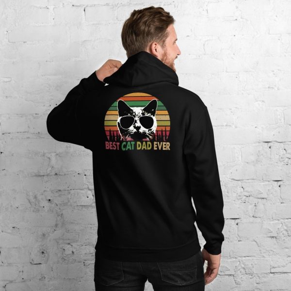 Best Cat Dad Ever Vintage Retro Cat Father's day Unisex Hoodie