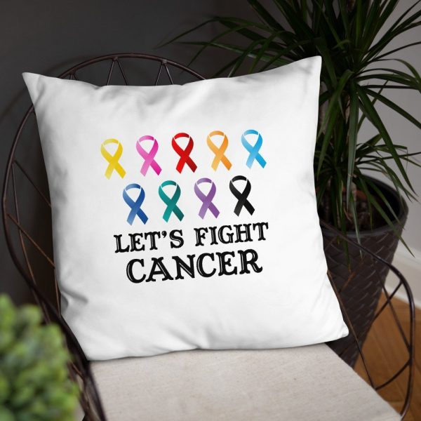 Lets fight cancer Basic Pillow
