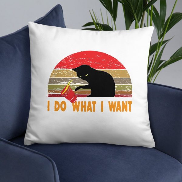 I Do What I Want cat lover Basic Pillow