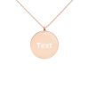 Customized Engraved Silver Disc Necklace Necklace Customized Name Engraved Silver Disc Necklace