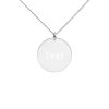 Customized Engraved Silver Disc Necklace Necklace Customized Name Engraved Silver Disc Necklace