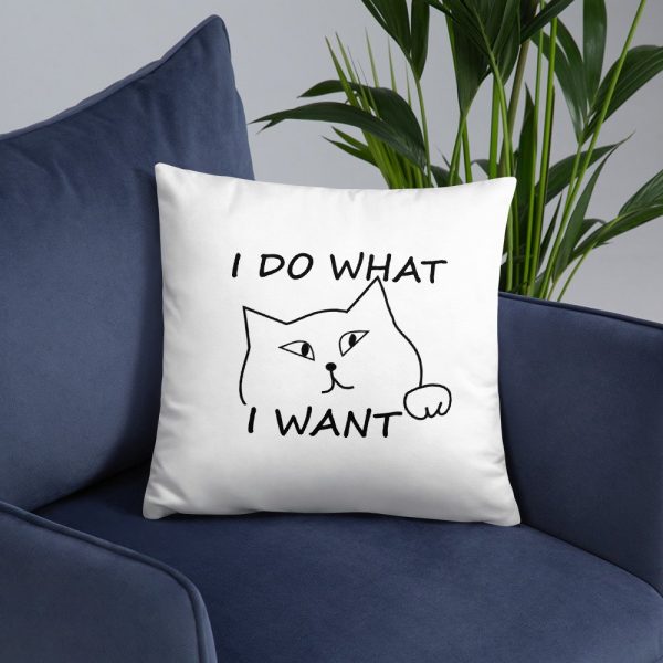 I do what I want with my cat Basic Pillow