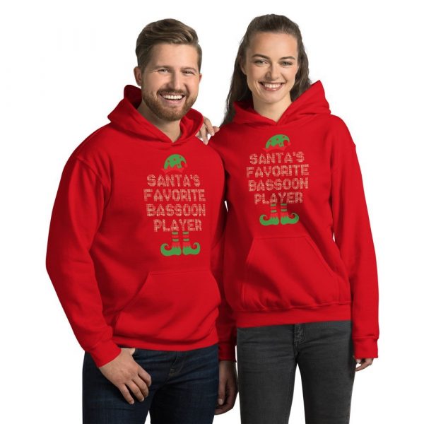 Santa's Favorite Bassoon Player Funny Christmas Gift Unisex Hoodie