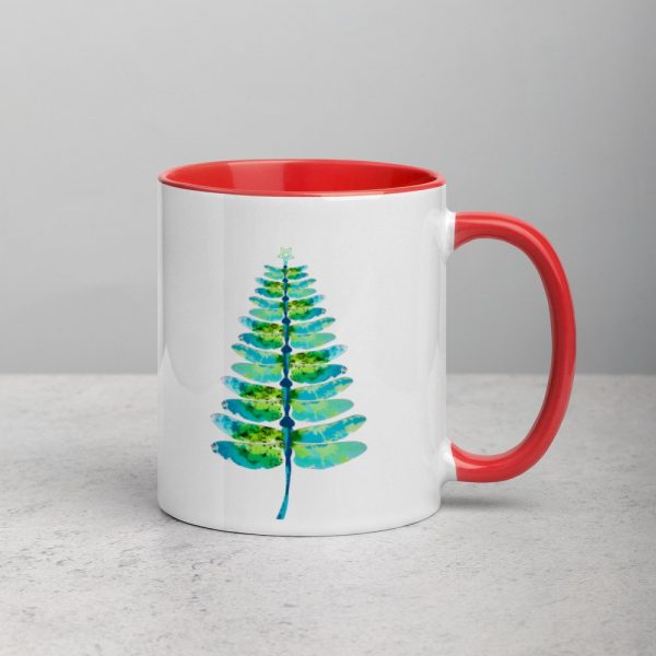 Christmas insect Lover Xmas Dragonfly Christmas Tree Mug with Color Inside