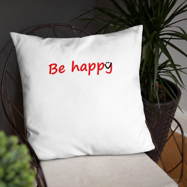 Be Happy Smiley Basic Pillow