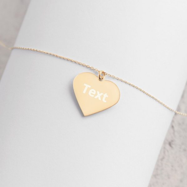 Customized Engraved Silver Heart Necklace Necklace Customized Name Engraved Silver Heart Necklace