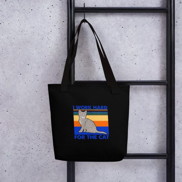 I Work Hard for The Cat Vintage Funny Cat Lover Gift Tote bag