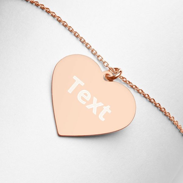 Customized Engraved Silver Heart Necklace Necklace Customized Name Engraved Silver Heart Necklace