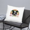 Best Cat Dad Ever Vintage Retro Cat Father's day Basic Pillow