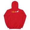 Love Blue Heeler Gift Red Australian Cattle Dog Paw Print Unisex Hoodie