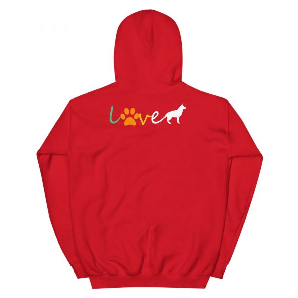 Love Blue Heeler Gift Red Australian Cattle Dog Paw Print Unisex Hoodie