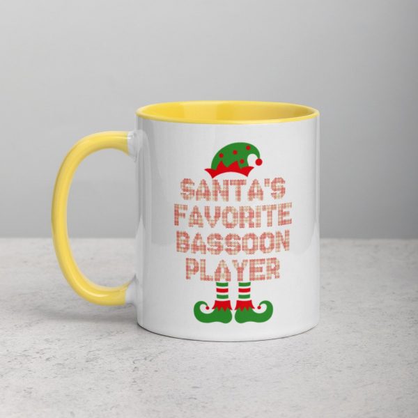 Santa's Favorite Bassoon Player Funny Christmas Gift Mug with Color Inside