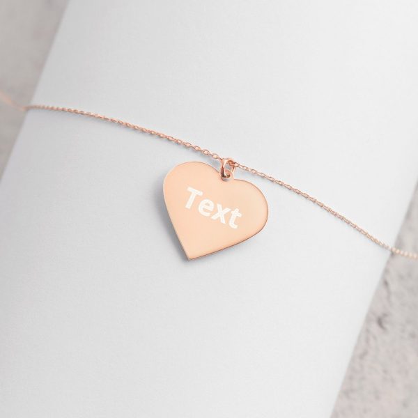 Customized Engraved Silver Heart Necklace Necklace Customized Name Engraved Silver Heart Necklace