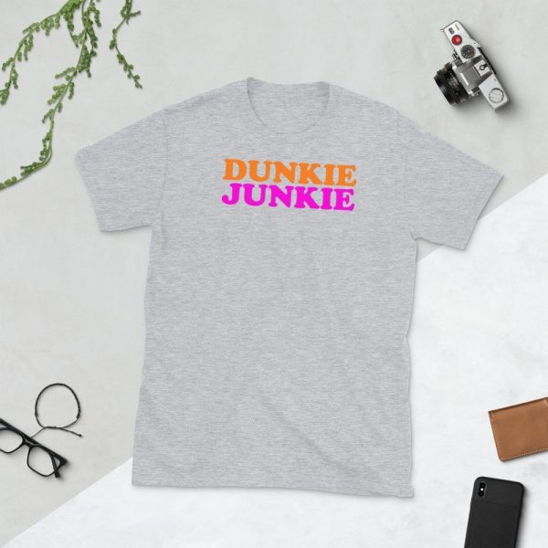 Dunkie Junkie Love Funny Coffee Sayings Novelty Gift Funny Short-Sleeve Unisex T-Shirt
