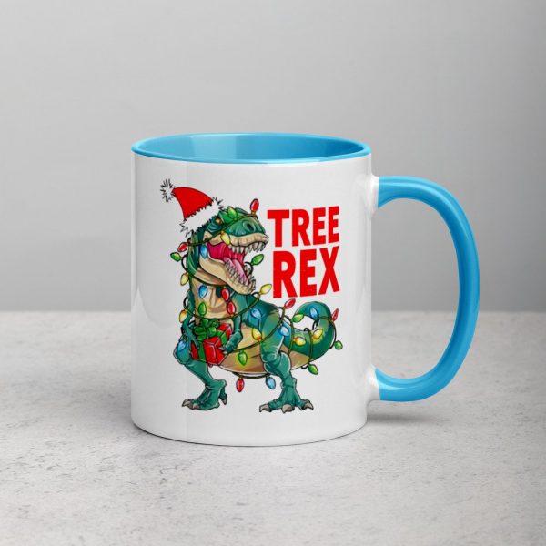 Christmas Dinosaur Tree Rex Pajamas , Tree Rex, T-Rex , Xmas Gifts Mug with Color Inside