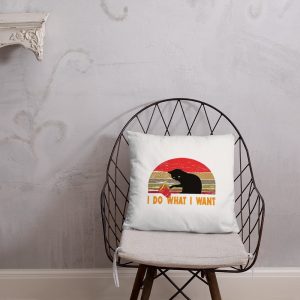 I Do What I Want cat lover Basic Pillow