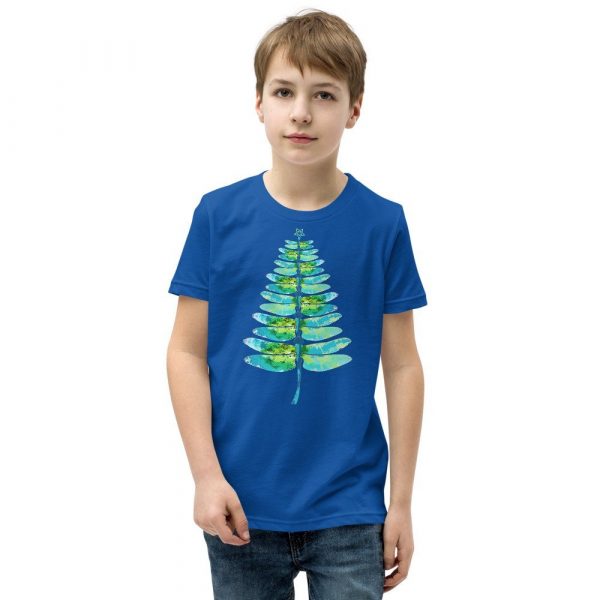 Christmas insect Lover Xmas Dragonfly Christmas Tree Youth Short Sleeve T-Shirt