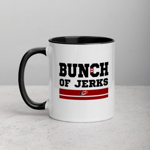 Bunch Of Jerks Shirt Hurricanes / Adult-Bunch of Jerks Carolina Hurricanes Inspired Hockey Raglan Shirt / Bunch of Jerks Hockey Mug with Color Inside