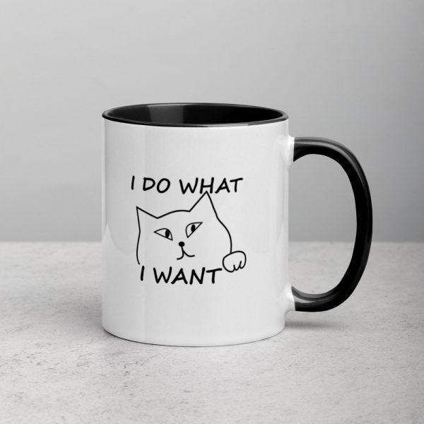 I do what I want with my cat Mug with Color Inside