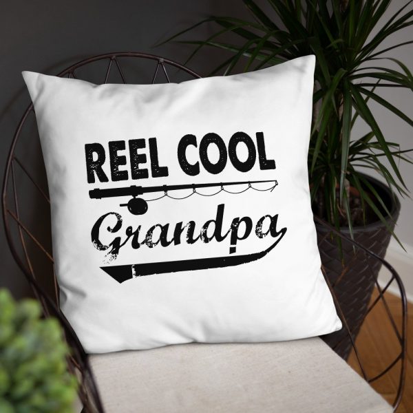 Fishing Reel Cool Grandpa T-Shirt Father's Day Gifts Father Love Fishing Granpa's Birthday Gift Ideas Basic Pillow