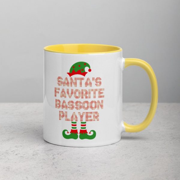 Santa's Favorite Bassoon Player Funny Christmas Gift Mug with Color Inside