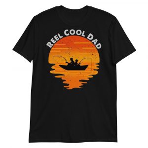 Mens Retro Reel Cool Dad Fishing Daddy Vintage Fathers Day Gift Short-Sleeve Unisex T-Shirt