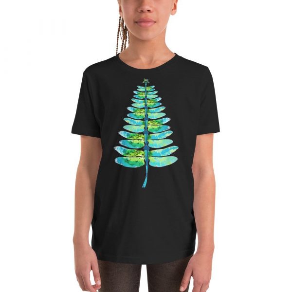 Christmas insect Lover Xmas Dragonfly Christmas Tree Youth Short Sleeve T-Shirt