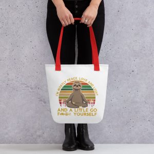 Namast'ay Away From Me - Sunset Sloth Yoga Tote bag