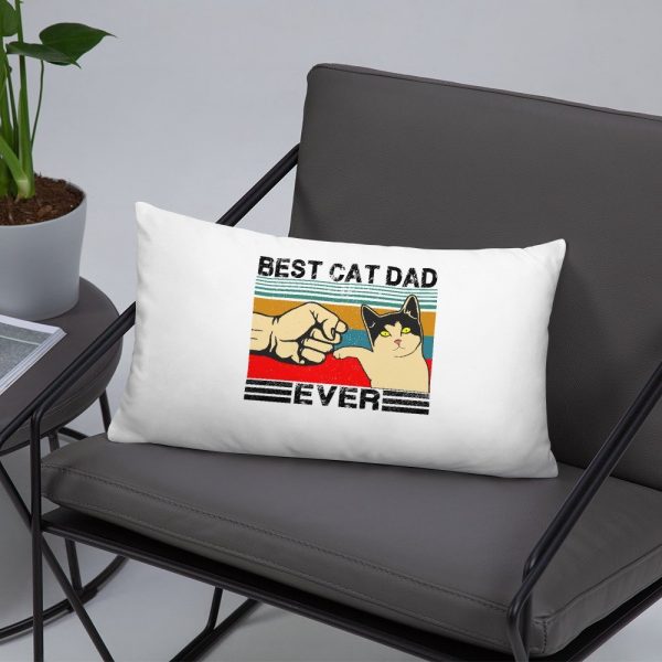 Best Cat Dad Ever  Funny Cat Daddy Father Day Gift Basic Pillow