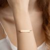 Customized Engraved Silver Bar Chain Necklace Necklace Customized Name Engraved Silver Bar Chain Bracelet