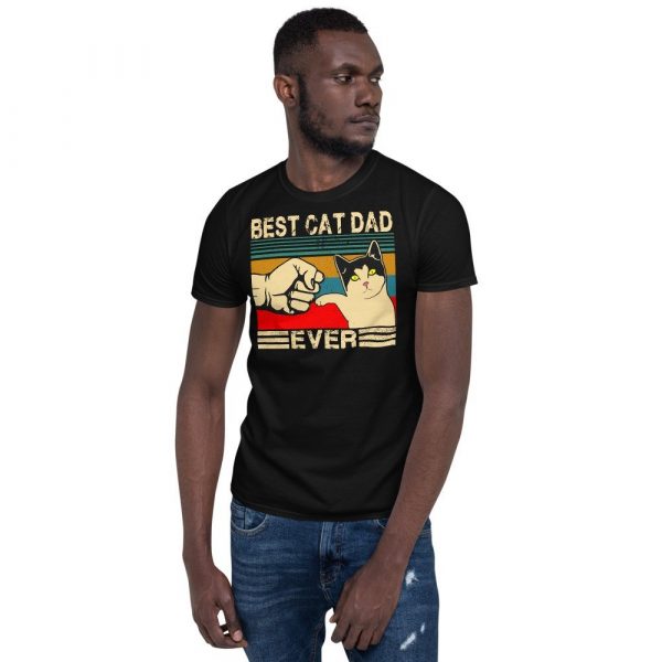 Best Cat Dad Ever  Funny Cat Daddy Father Day Gift Short-Sleeve Unisex T-Shirt